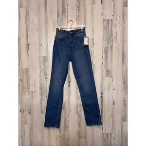 H&M Vintage Straight High Waist Jeans Women’s Size 0 Blue Denim Classic Straight